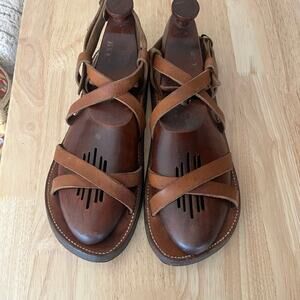 Handcrafted Sandals Men's Sz 10 Vintage Leather Ankle Strap Buckle